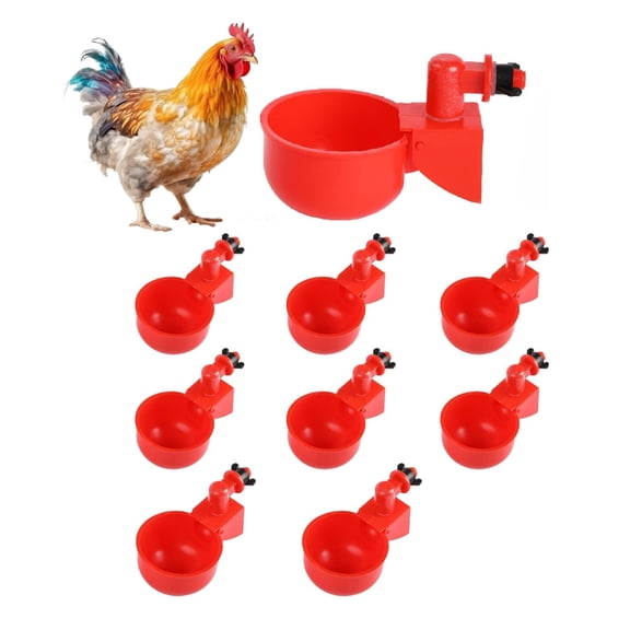 Ragnify Automatic Chicken Water Cups, No Leakage Poultry Feeder Kit for Chicks, Ducks, Geese, Turkeys, Bunnies