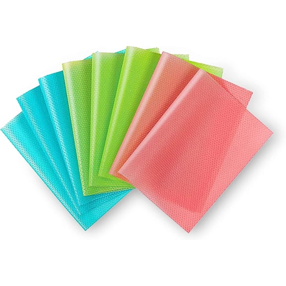 Ragnify Refrigerator Liners Washable, Non-Stick Fridge Shelf Mat Liners for Easy Cleaning & Endurance, Oil-Proof Multi-Purpose in Pleasing Colors (Pack of 12)