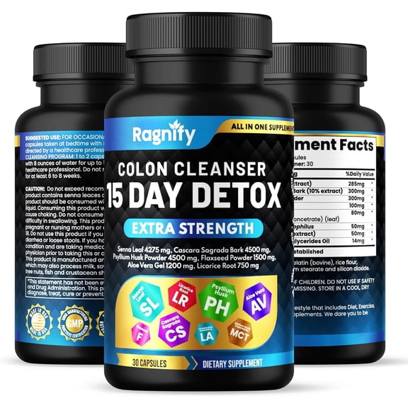 Ragnify Ultimate 15-Day Colon Cleanser For Digestive Health, Gut, Detox  30 Capsules
