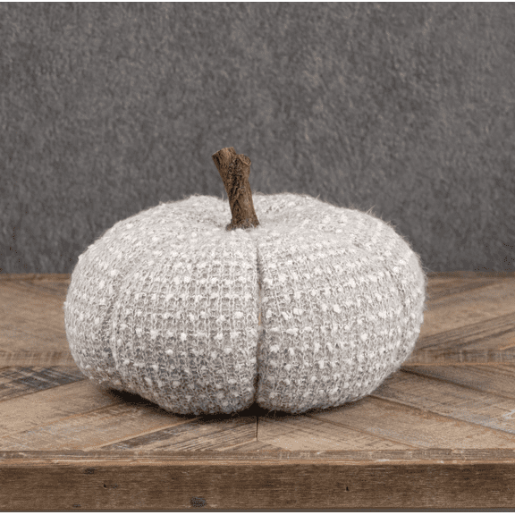 Ragon House Textured Pumpkin, Grey & White, 7.5"