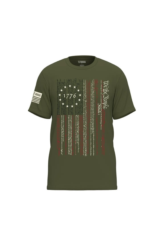 All Gender Short Sleeve Patriotic Preamble Flag Graphic Tee Shirt, Mens Sizes S-5XL