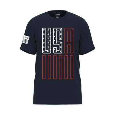 Rags of Honor All Gender Short Sleeve Patriotic USA Line Flag Graphic Tee Shirt, Mens Sizes S-5XL