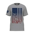 thumbnail image 1 of Rags of Honor All Gender Short Sleeve Patriotic Red, White and Blue Gradient Flag with Iwo Jima Soldiers Graphic Tee Shirt, Mens Sizes S-5XL, 1 of 5