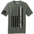 thumbnail image 1 of Rags of Honor Green Heather Americana T-shirt with our Freedom Isn't Free Flag Graphic, 1 of 4