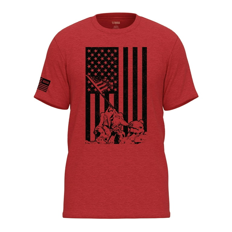 Unknown Rags of Honor Red Heather Americana T-shirt with Iwo Jima