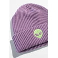 thumbnail image 1 of Ragstock Alien Embroidered Purple Beanie, 1 of 3