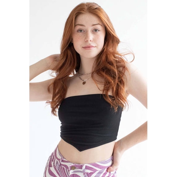 Ragstock Black Handkerchief Hem Tube Top