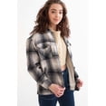 thumbnail image 1 of Ragstock Black & Mocha Plaid Sherpa Lined Shacket, 1 of 4