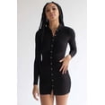 thumbnail image 1 of Ragstock Black Ruched Long Sleeve Shirt Dress, 1 of 4