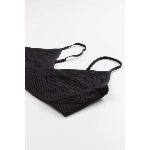 Ragstock Black Seamless Floral Net Bralette