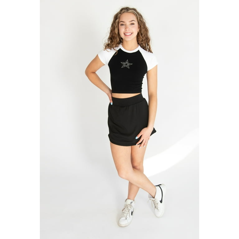Black Skort Women s Athletic Mini Skirt with Shorts