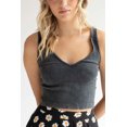 thumbnail image 1 of Ragstock Black Stone Washed Seamless Ribbed Crop Tank, 1 of 4