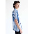 thumbnail image 1 of Ragstock Bright Blue Striped Button Up Shirt, 1 of 4
