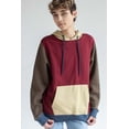 thumbnail image 1 of Ragstock Burgundy Color Block Hoodie, 1 of 4