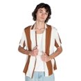 thumbnail image 1 of Ragstock Caramel Striped Button Up Shirt, 1 of 4
