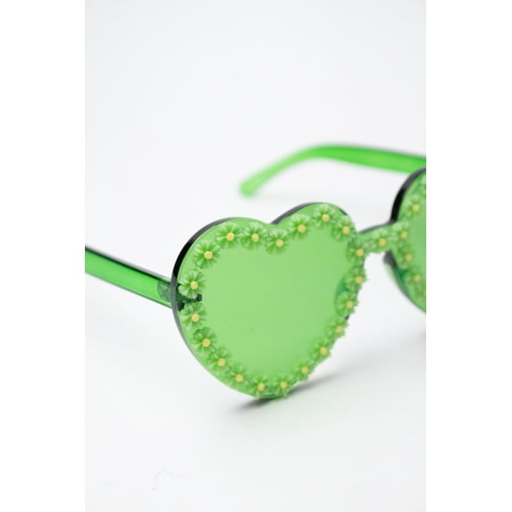 Ragstock Flower Rim Heart Sunglasses