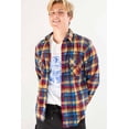thumbnail image 1 of Ragstock Indigo Plaid Shacket, 1 of 4
