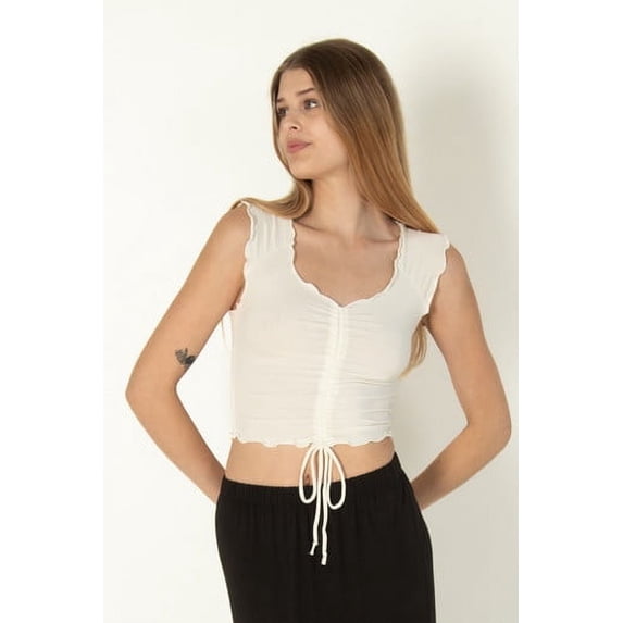 Ragstock Ivory Center Ruched Tee