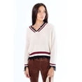 thumbnail image 1 of Ragstock Ivory Distressed Varsity Pullover, 1 of 4