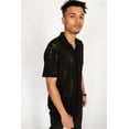 thumbnail image 1 of Ragstock Laser Cut Diamond Pattern Button Up Shirt, 1 of 4