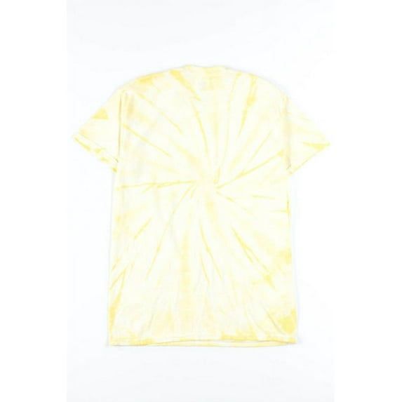 Light Yellow Tie Dye Tee Shirt - Casual Summer Graphic Top for Men & Women