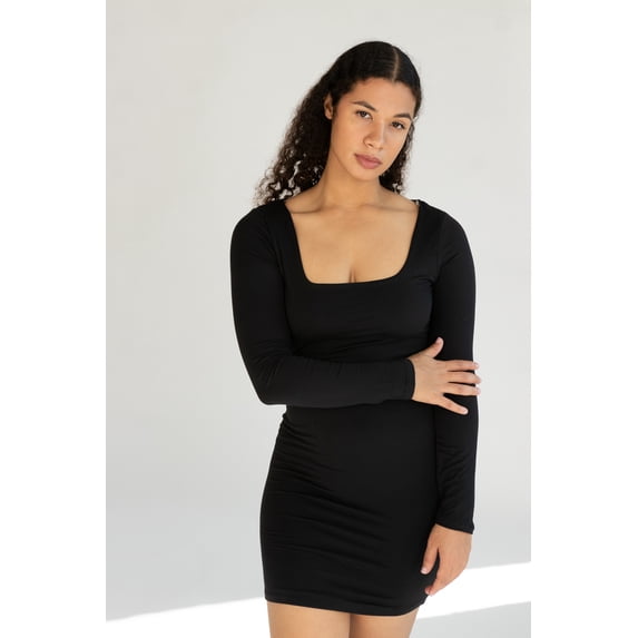 Ragstock Long Sleeve Square Neck Mini Dress