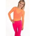 thumbnail image 1 of Neon Orange Mesh Long Sleeve - Women's Fashion Top, 1 of 4