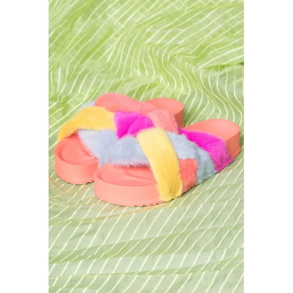 Ragstock Orange Furry House Slides