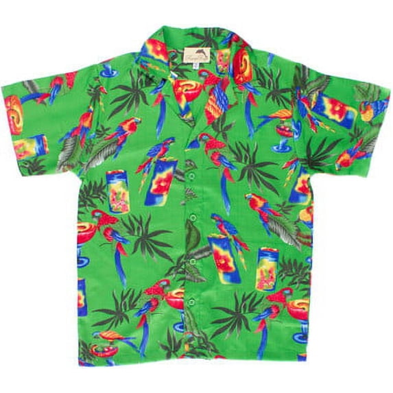 Ragstock Parrot Drink Print Hawaiian Shirt
