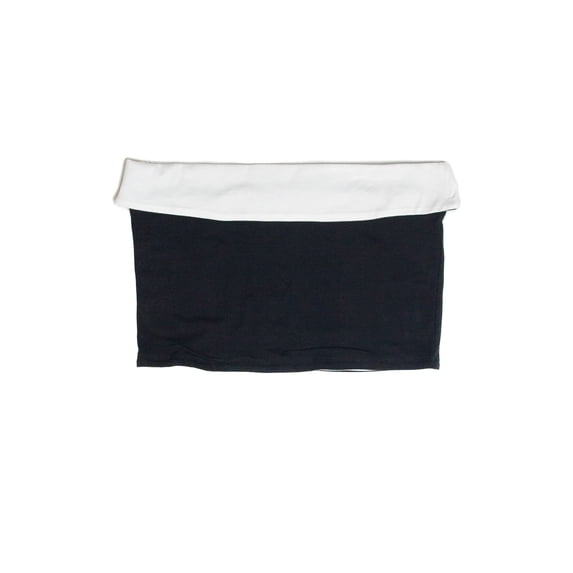 Reversible Fold Over Tube Top - Black and White Strapless Crop Top