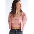 thumbnail image 1 of Rose Embroidered Cardigan & Tank Set - Pink Knit Floral Design, 1 of 4