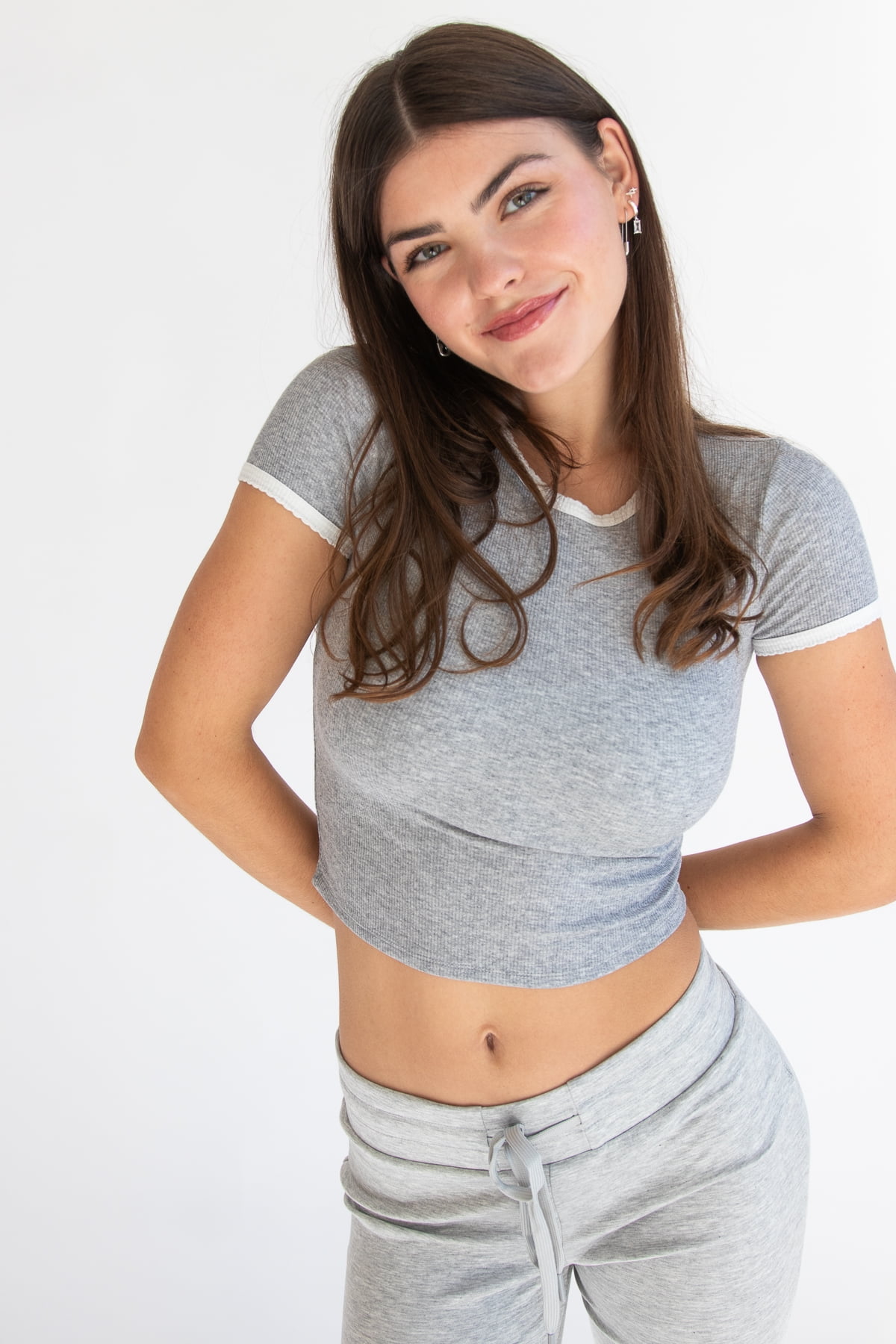 Ragstock Scallop Edge Ringer Tee - Walmart.com