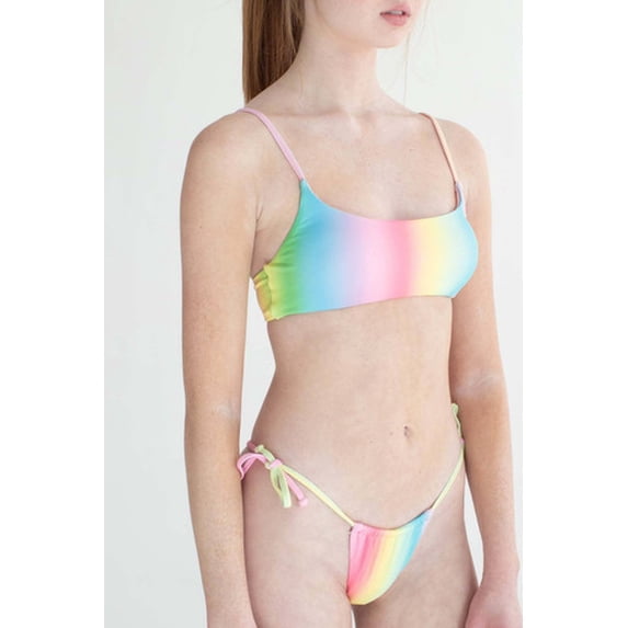 Soft Rainbow Bikini Bottom - Tie Side Swimwear for Women
