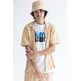 thumbnail image 1 of Ragstock Tan Terry Knit Button Up Shirt, 1 of 4