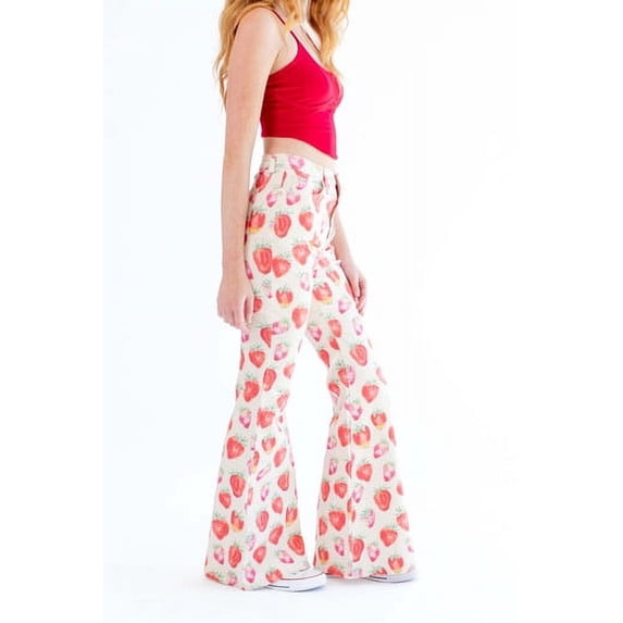 Ragstock White Strawberry Flared Jeans