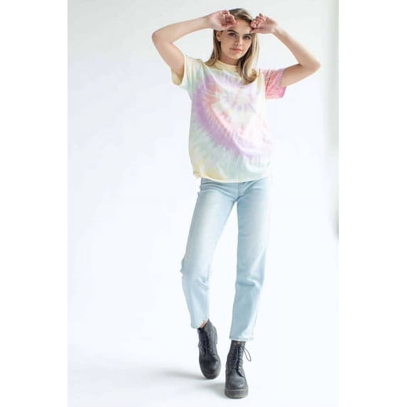 Zen Rainbow Tie Dye Shirt - Casual Summer Short Sleeve Top