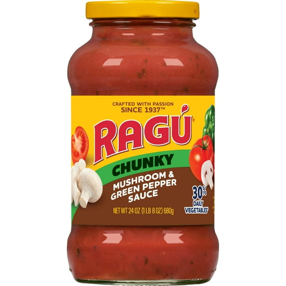 RAGU Chunky Mushroom and Green Pepper Pasta Sauce, 24 oz