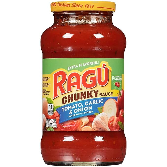 Ragu Chunky Tomato, Garlic and Onion Pasta Sauce, Made with Olive Oil