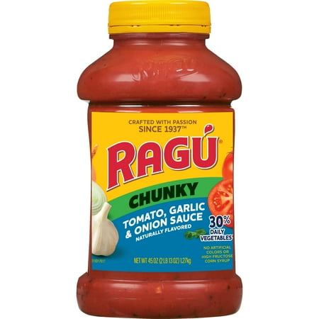 RAGU Chunky Tomato Garlic and Onion Pasta Sauce, 45 oz