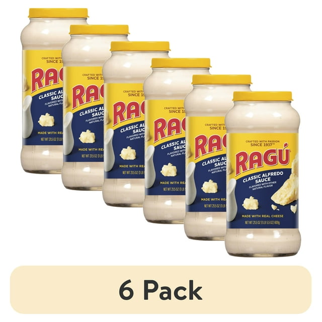 (6 pack) Ragu Classic Alfredo Pasta Sauce, Made with Real Cheese, 21.5