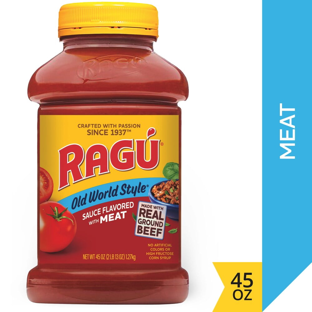 Ragu Old World Style Pasta Sauce Flavored With Meat, 45 oz