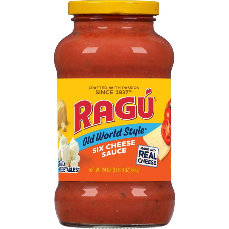 【Ragu】 Ragu Chunky Six Cheese Tomato Pasta Sauce in Dairy Jar, 24