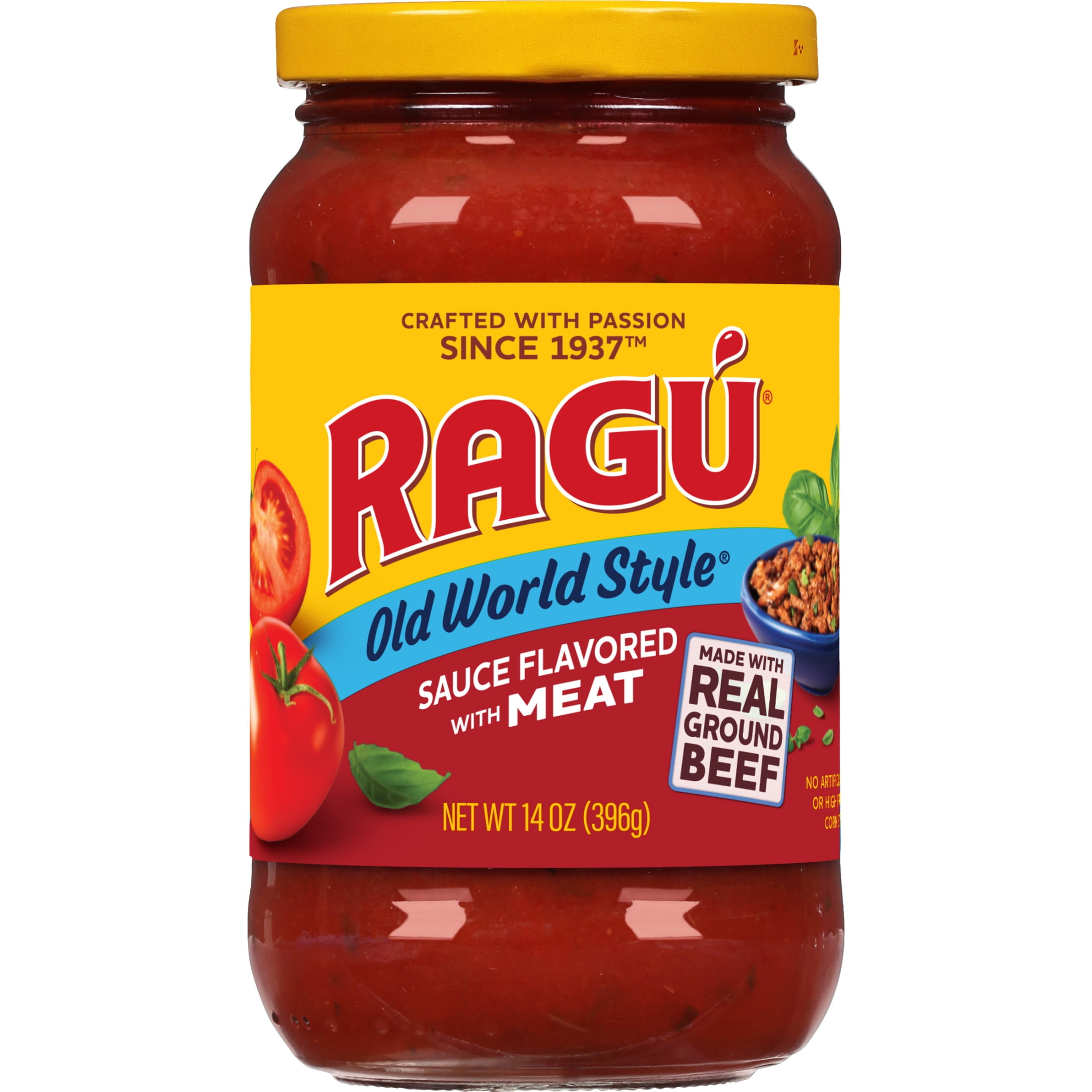 Ragu Old World Style Sauce Flavored with Meat, Perfect for Italian Style Meals at Home, 14 oz