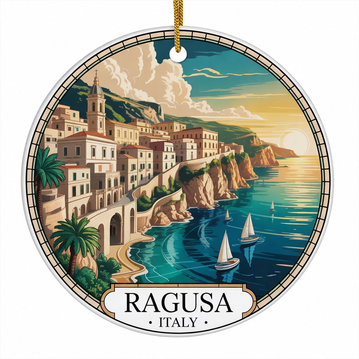 Italian Ragusa Ragusa Travel Destination Ornament, Italy Christmas Souvenir Keepsake ...