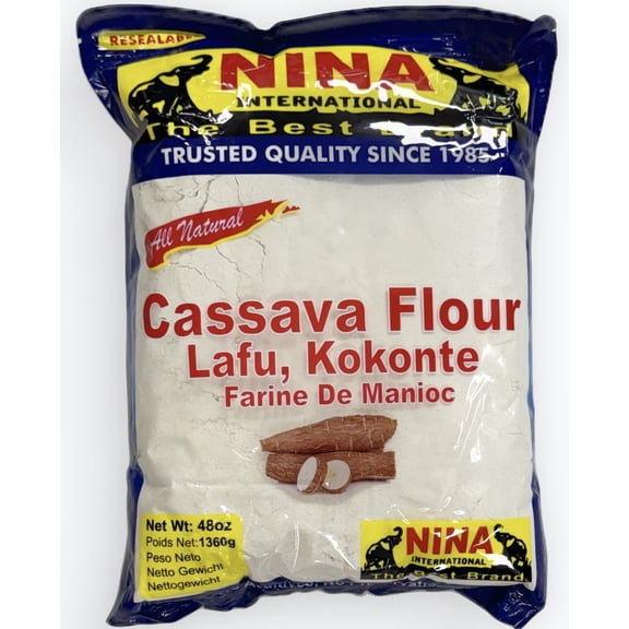 Rahama - NINA INTERNATIONAL Cassava Flour Lafu, Kokonte All Natural 48 oz