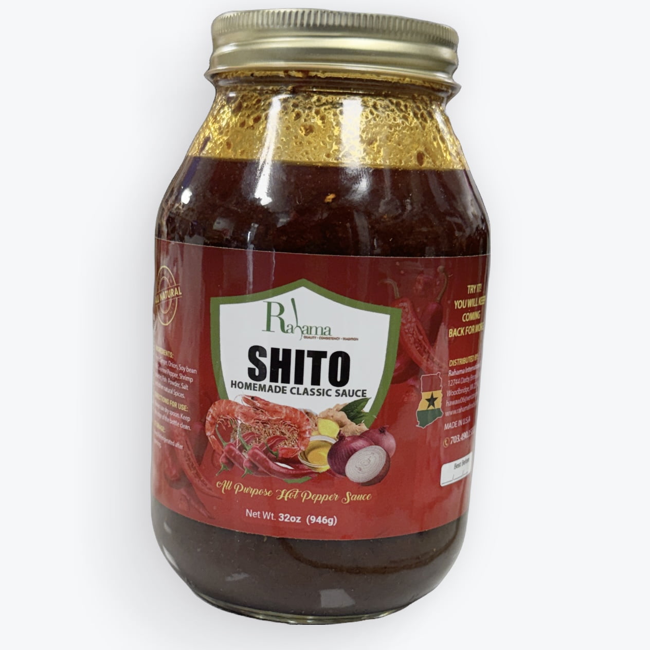 Rahama Shito Homemade Classic Sauce All Purpose Hot Pepper Sauce 32oz ...