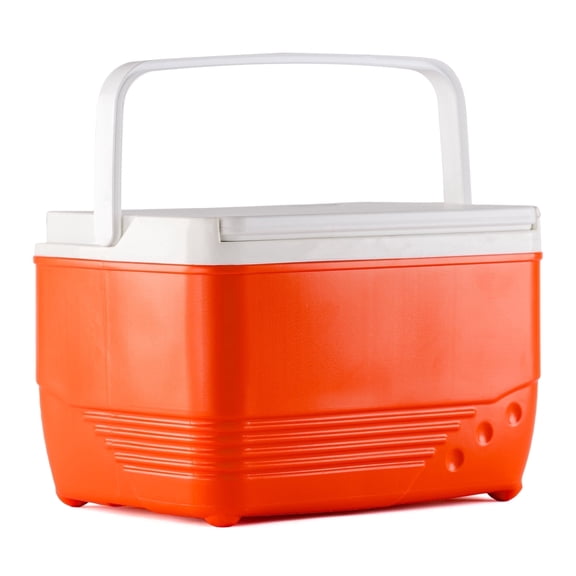 Rahber 13.2 Qt Hard Sided Insulated Ice Chest Cooler with Retractable Handle