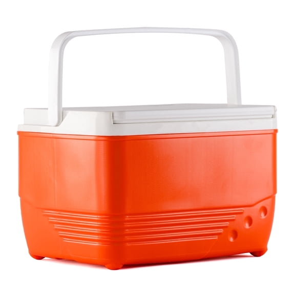 Rahber 13.2 Qt Hard Sided Insulated Ice Chest Cooler with Retractable Handle