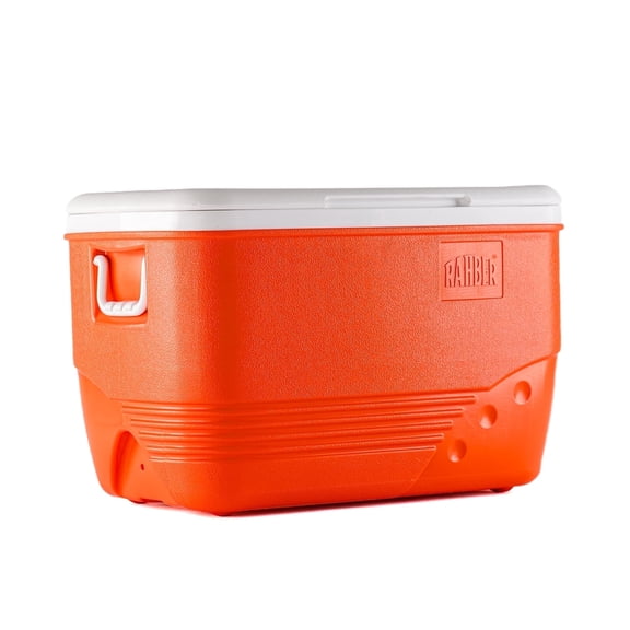 Rahber 44.4 Qt Ice Cooler Insulated Ice Chest Box, Hard Sided Portable with Retractable Handle