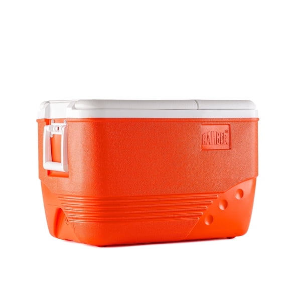 Rahber 60.2 Qt Ice Cooler Insulated Ice Chest Box, Hard Sided Portable with Retractable Handle